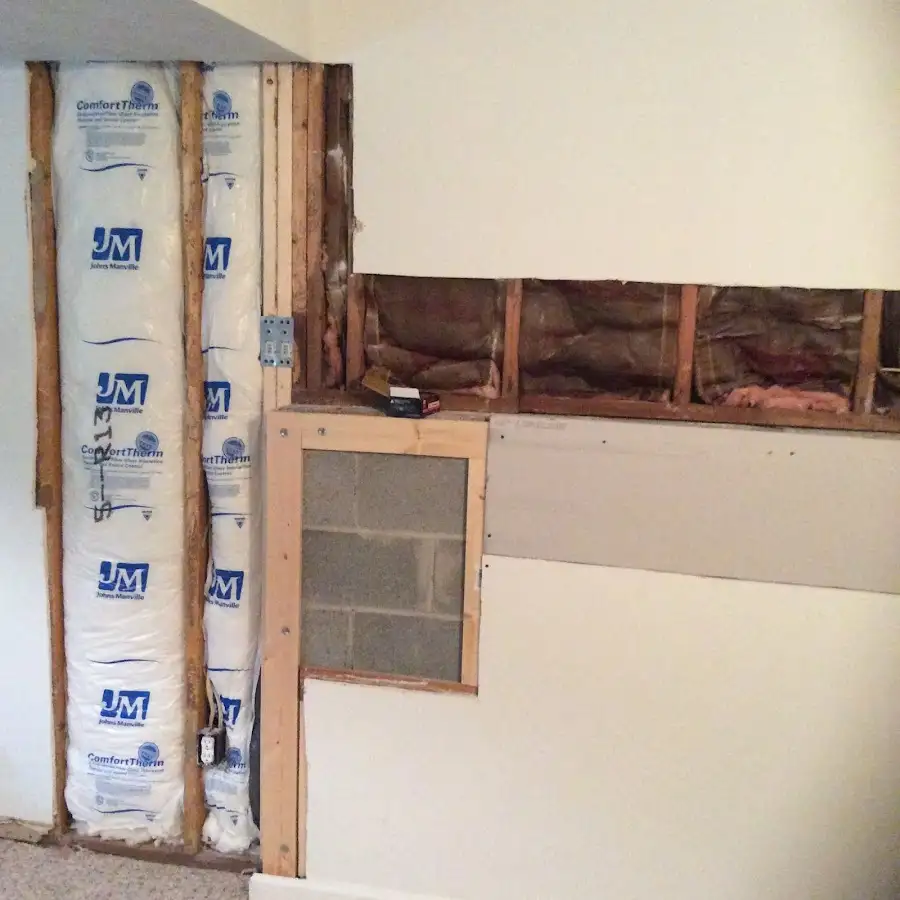 Wall insulation replacement during Basement Flood Cleanup in Lebanon